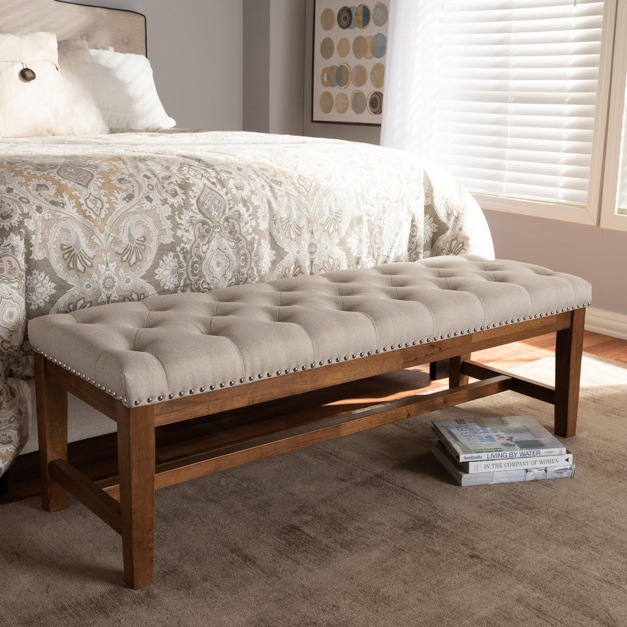 Baxton Studio Ainsley Modern and Contemporary Light Beige Fabric