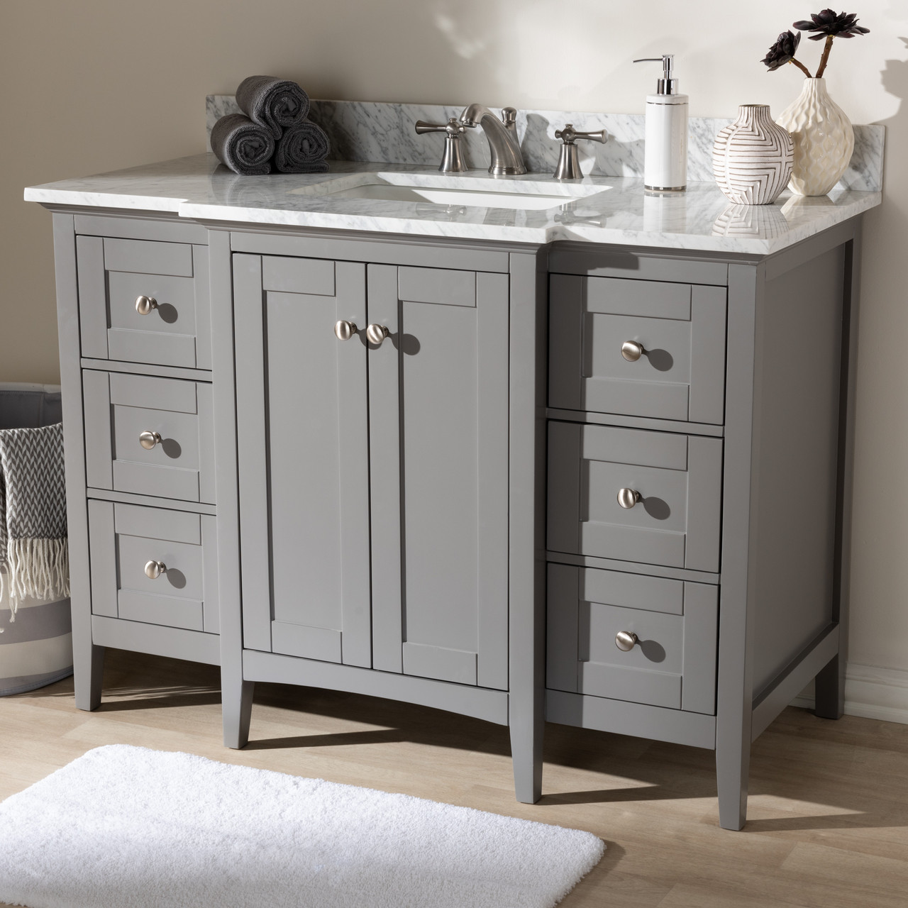 Baxton Studio Murray 48 Inch Transitional Grey Finished Wood and