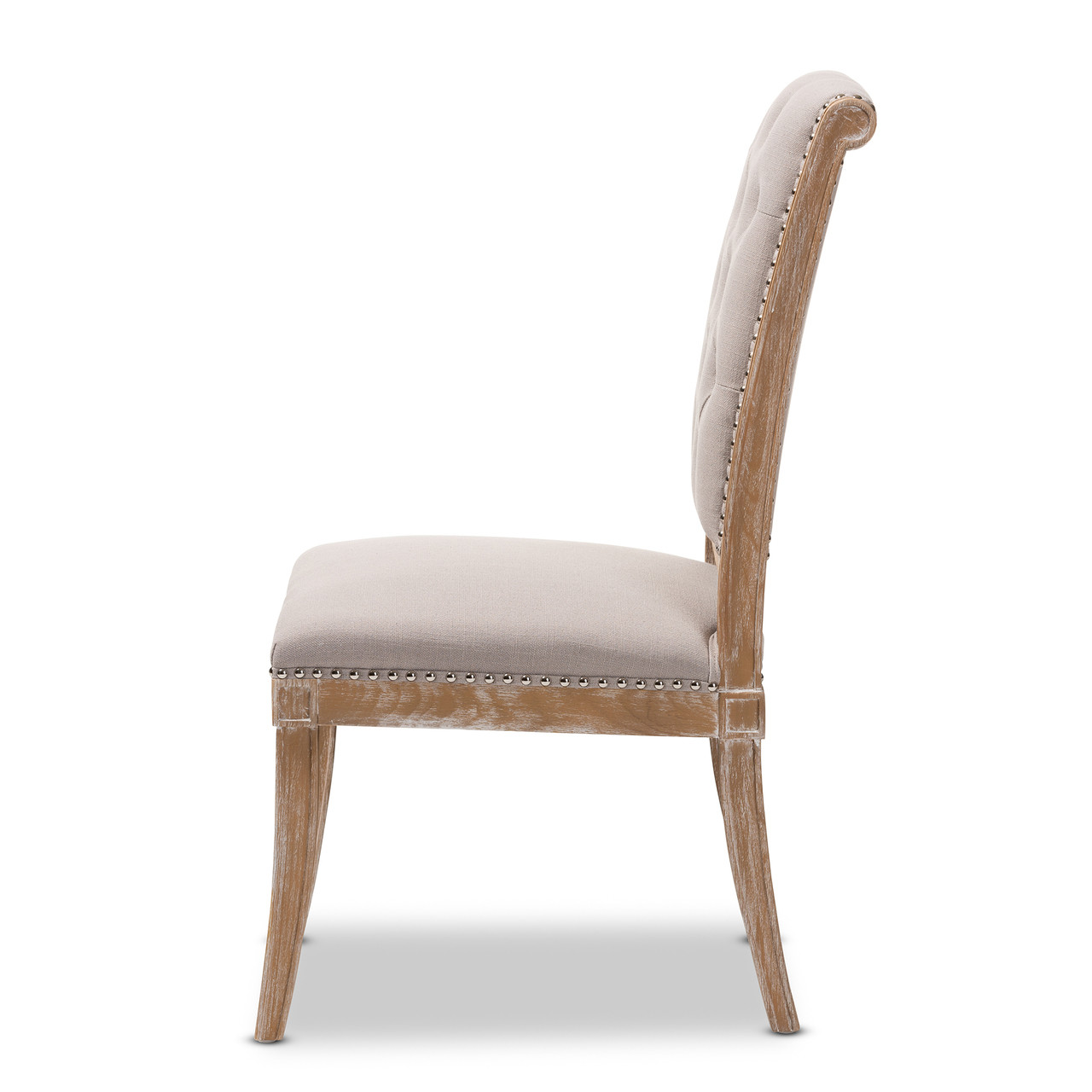 Baxton Studio Charmant French Provincial Beige Fabric Upholstered