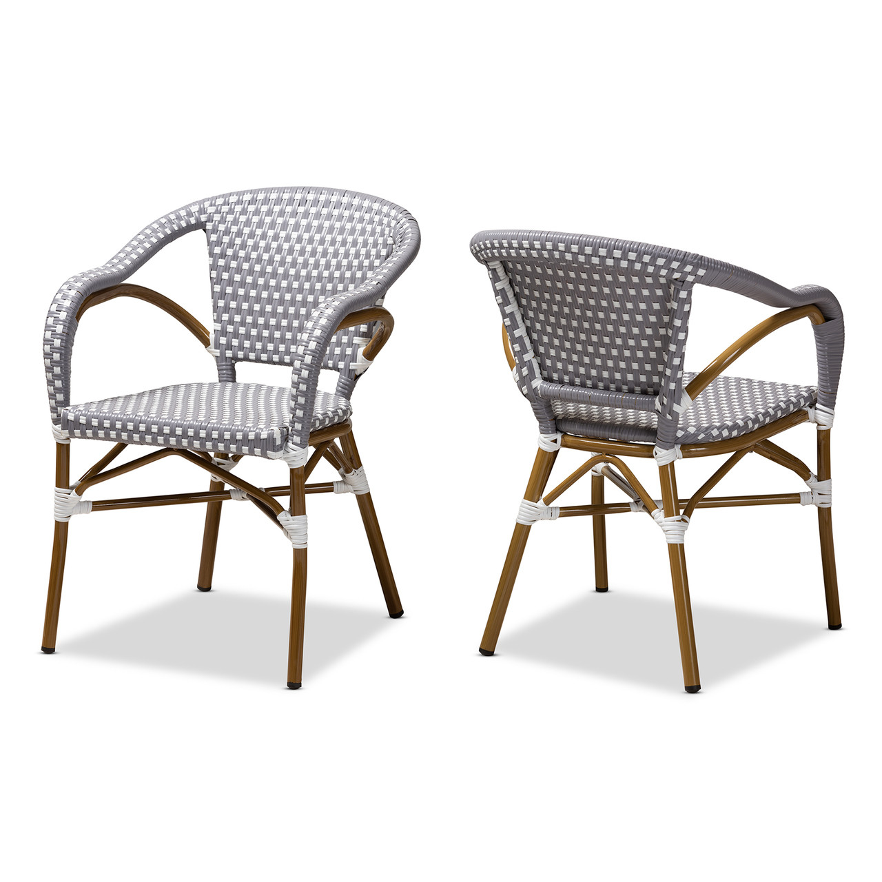 Baxton Studio Eliane Classic French Indoor and Outdoor Grey and