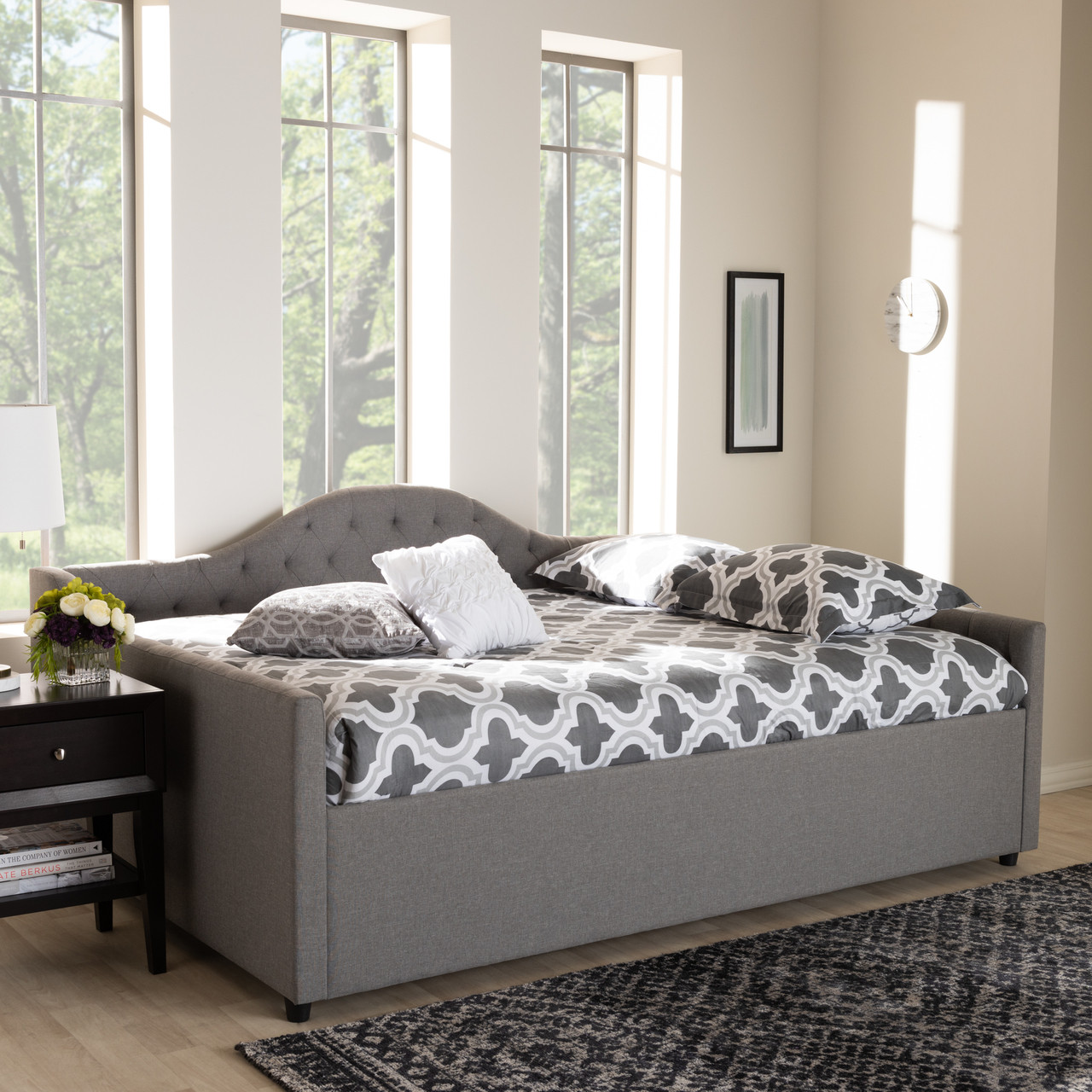 Baxton Studio Eliza Modern and Contemporary Grey Fabric