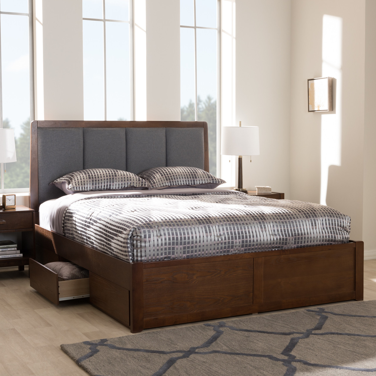 Baxton Studio Brannigan Storage Platform Bed - Thumbnail 3