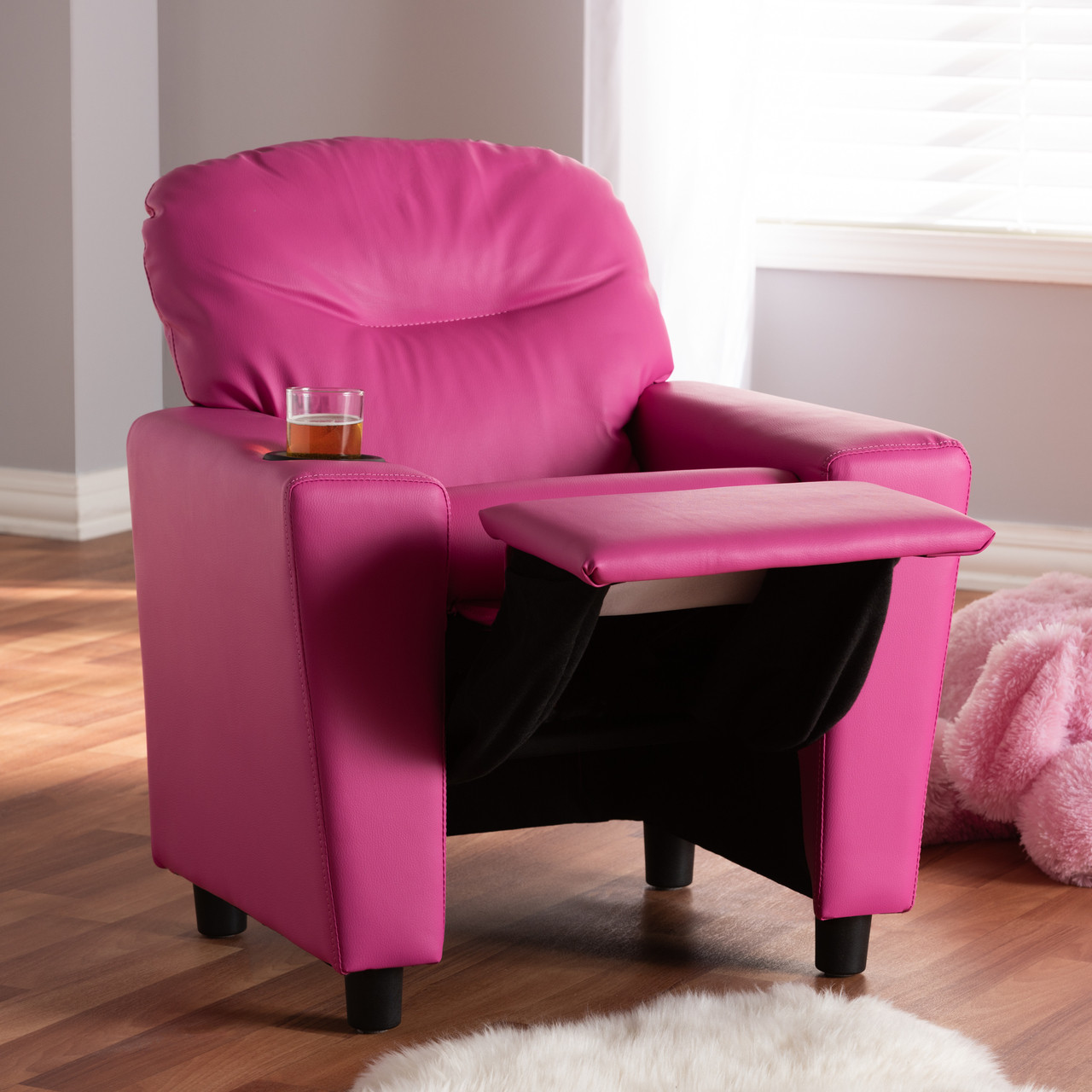 Baxton Studio Evonka Modern and Contemporary Magenta Pink Faux