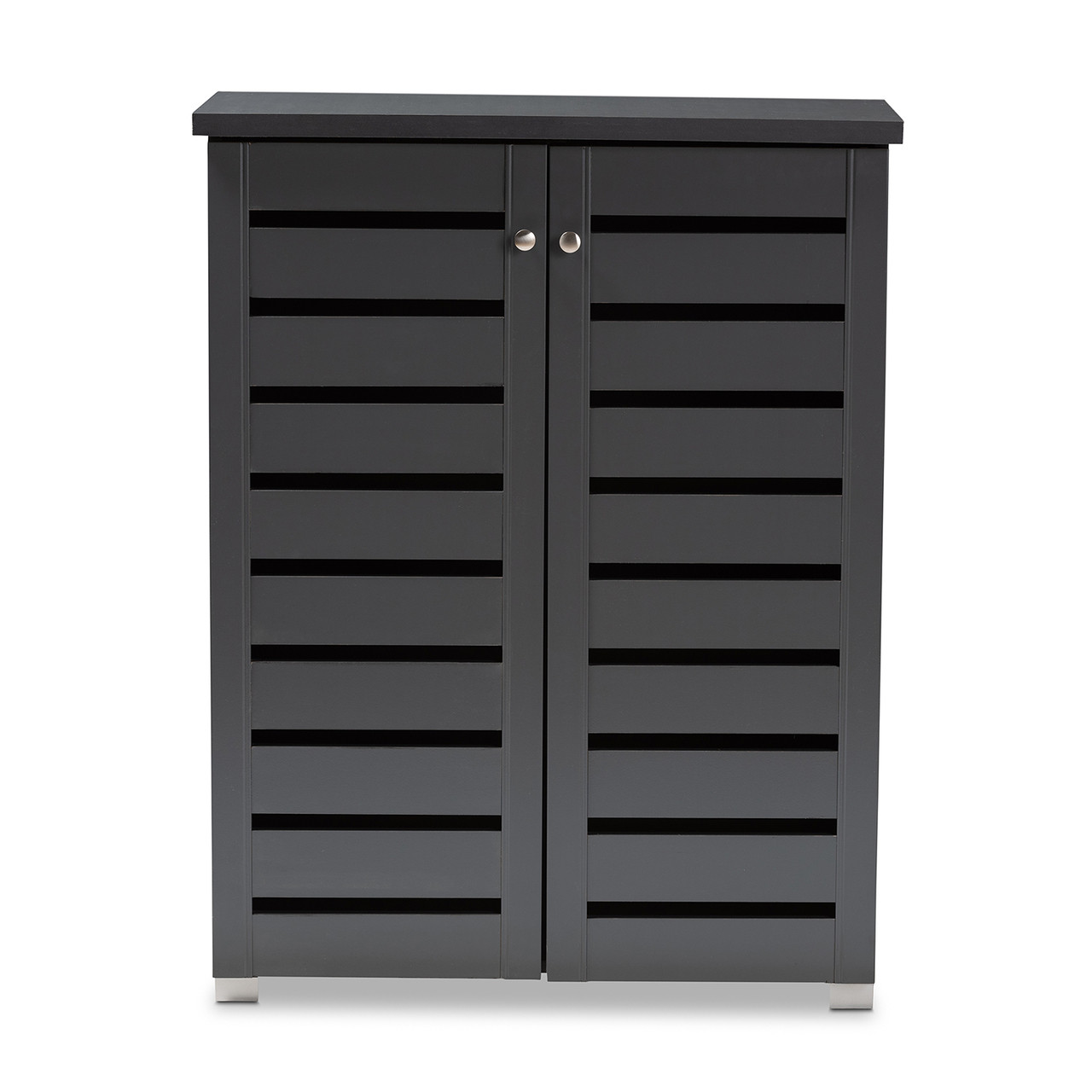 Baxton Studio Adalwin Modern and Contemporary Dark Gray 2 Door