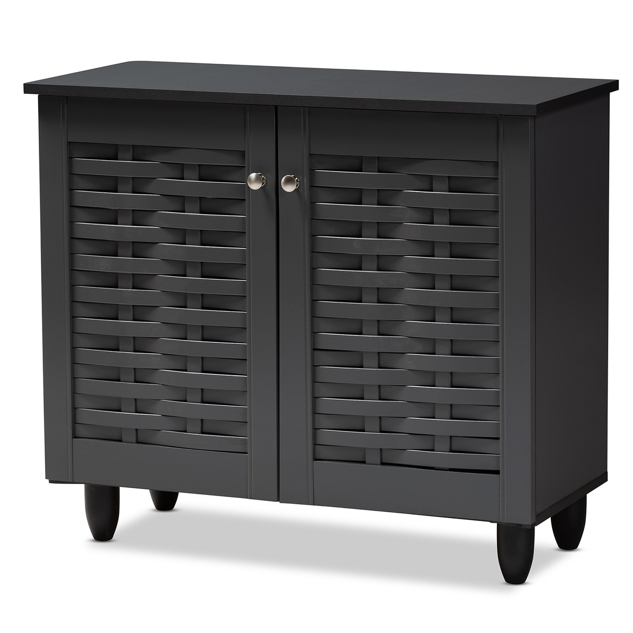 Baxton Studio Winda Modern and Contemporary Dark Gray 2 Door