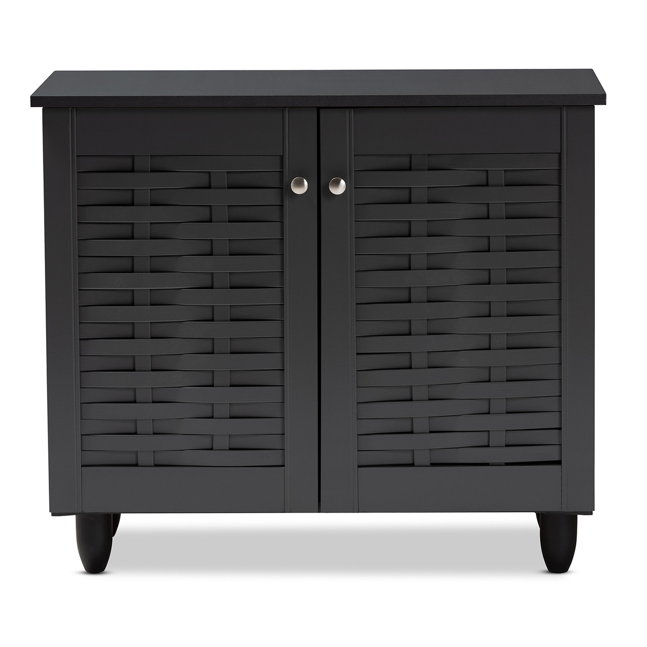 Baxton Studio Winda Modern and Contemporary Dark Gray 2 Door