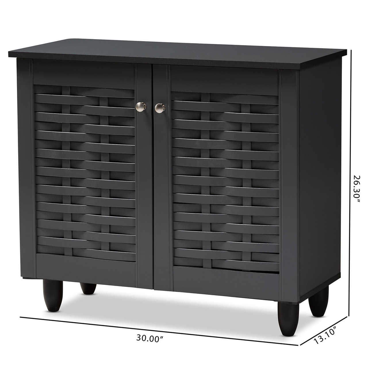 Baxton Studio Winda Modern and Contemporary Dark Gray 2 Door