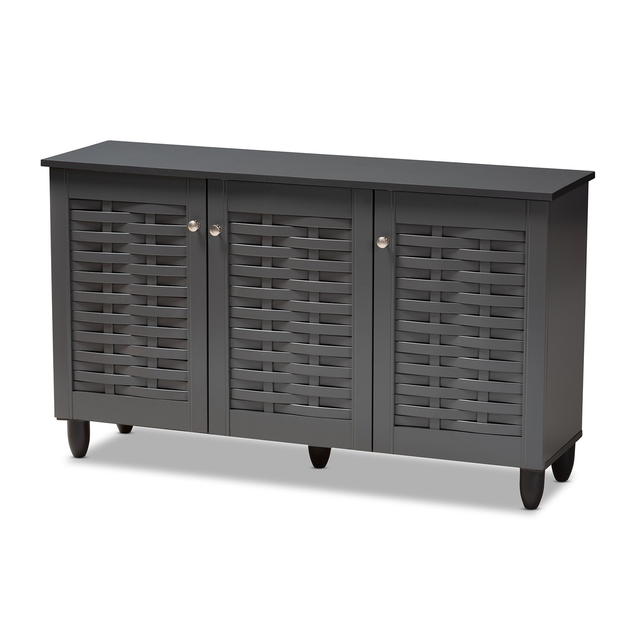 Baxton Studio Winda Modern and Contemporary Dark Gray 3 Door