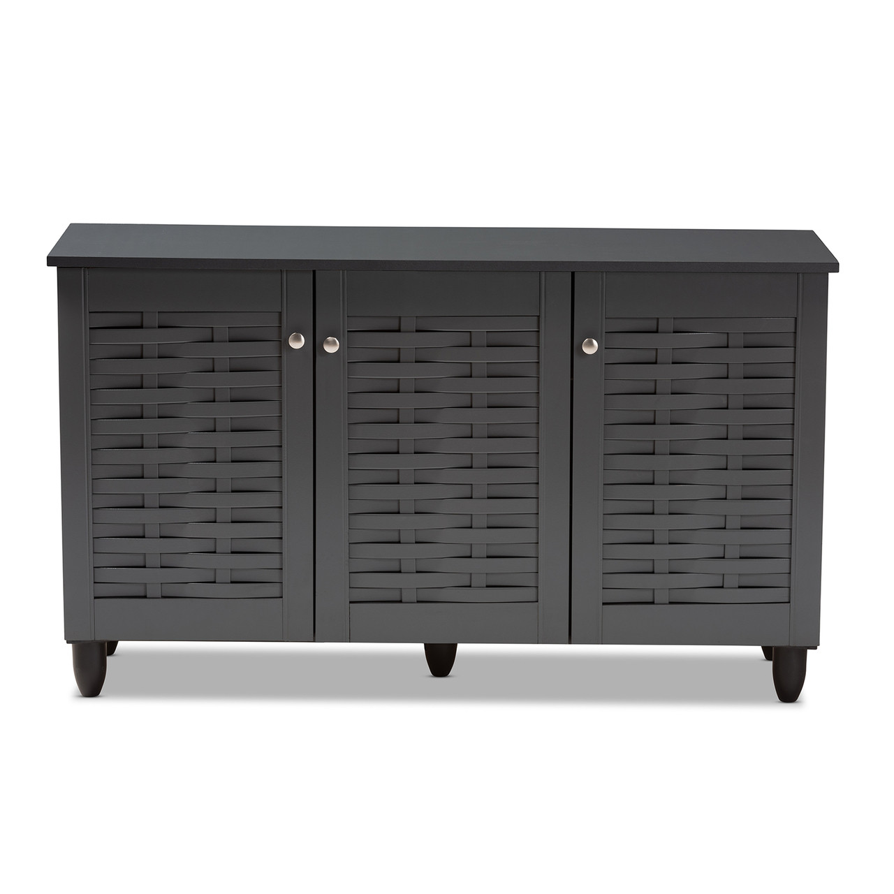 Baxton Studio Winda Modern and Contemporary Dark Gray 3 Door