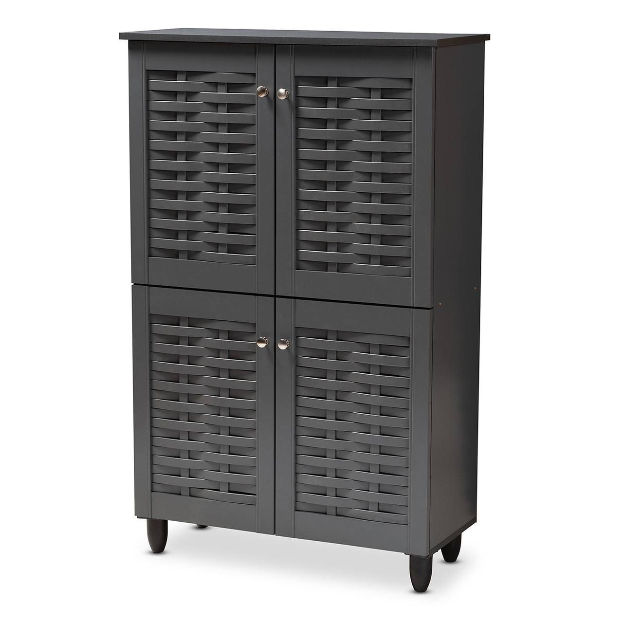 Baxton Studio Winda Modern and Contemporary Dark Gray 4 Door