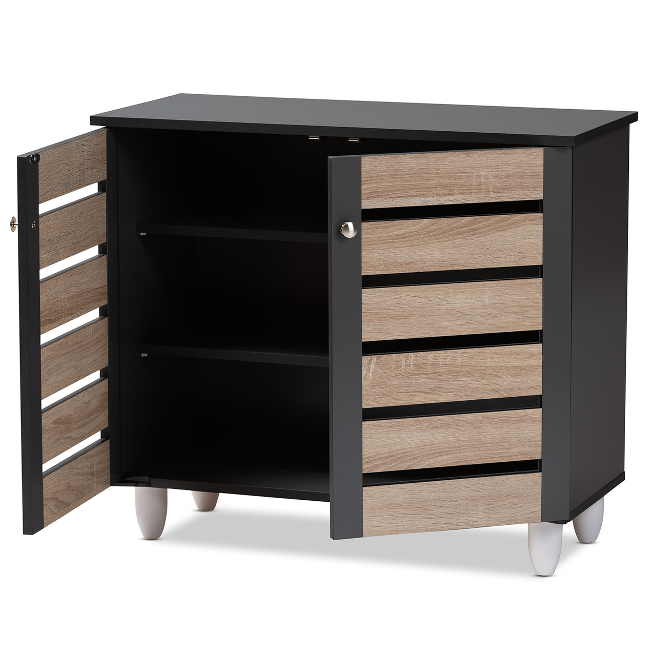 Baxton Studio Gisela Modern and Contemporary Two Tone Oak and Dark