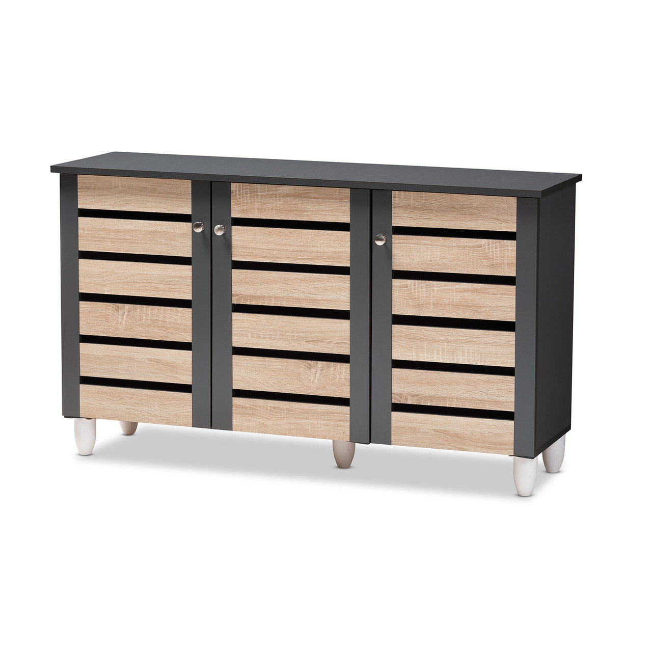 Baxton Studio Gisela Modern and Contemporary Two Tone Oak and Dark