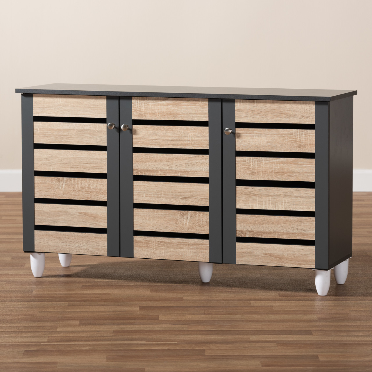 Baxton Studio Gisela Modern and Contemporary Two Tone Oak and Dark