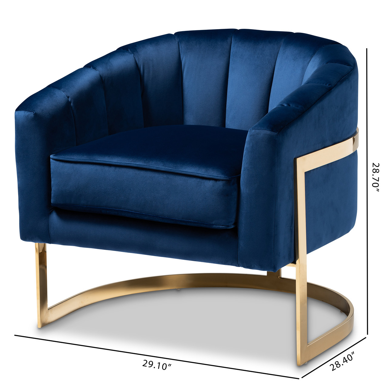 Blue and outlet gold velvet chair