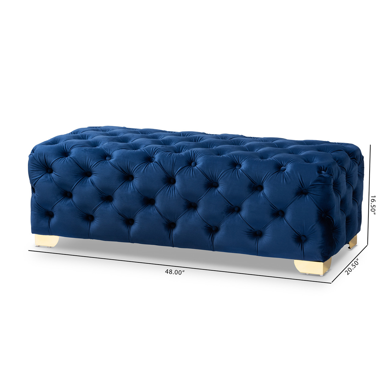 Baxton Studio Avara Glam and Luxe Royal Blue Velvet Fabric