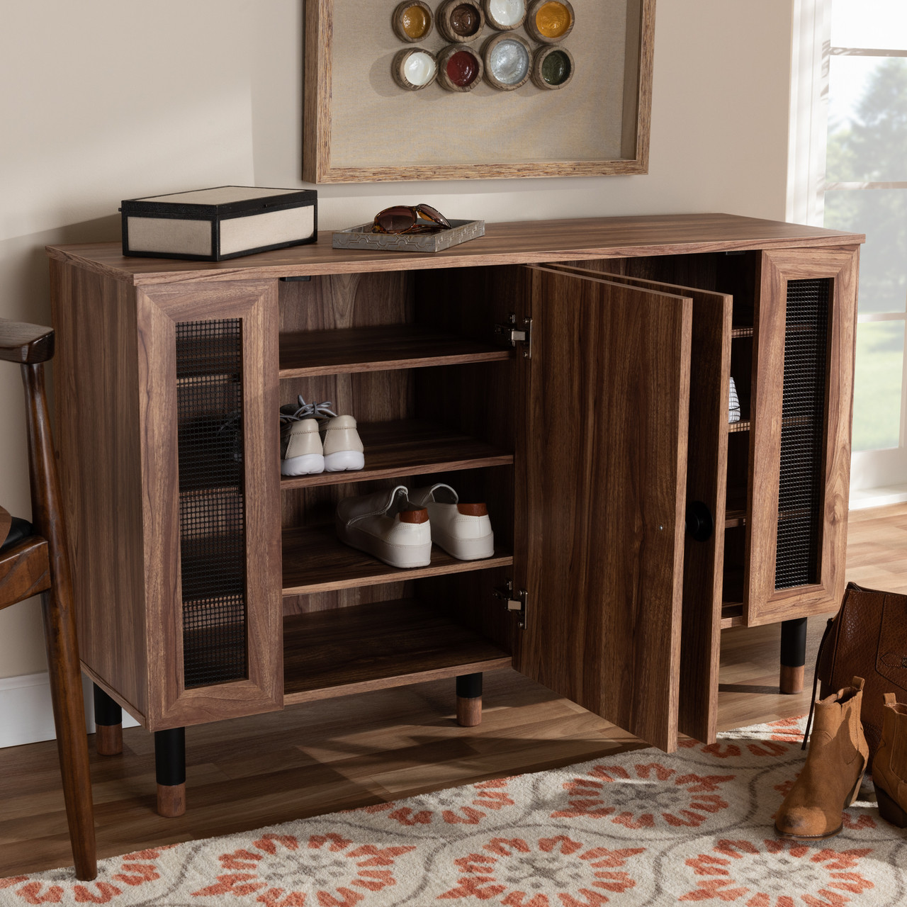 Baxton Studio Valina Modern and Contemporary 2-Door Wood Entryway