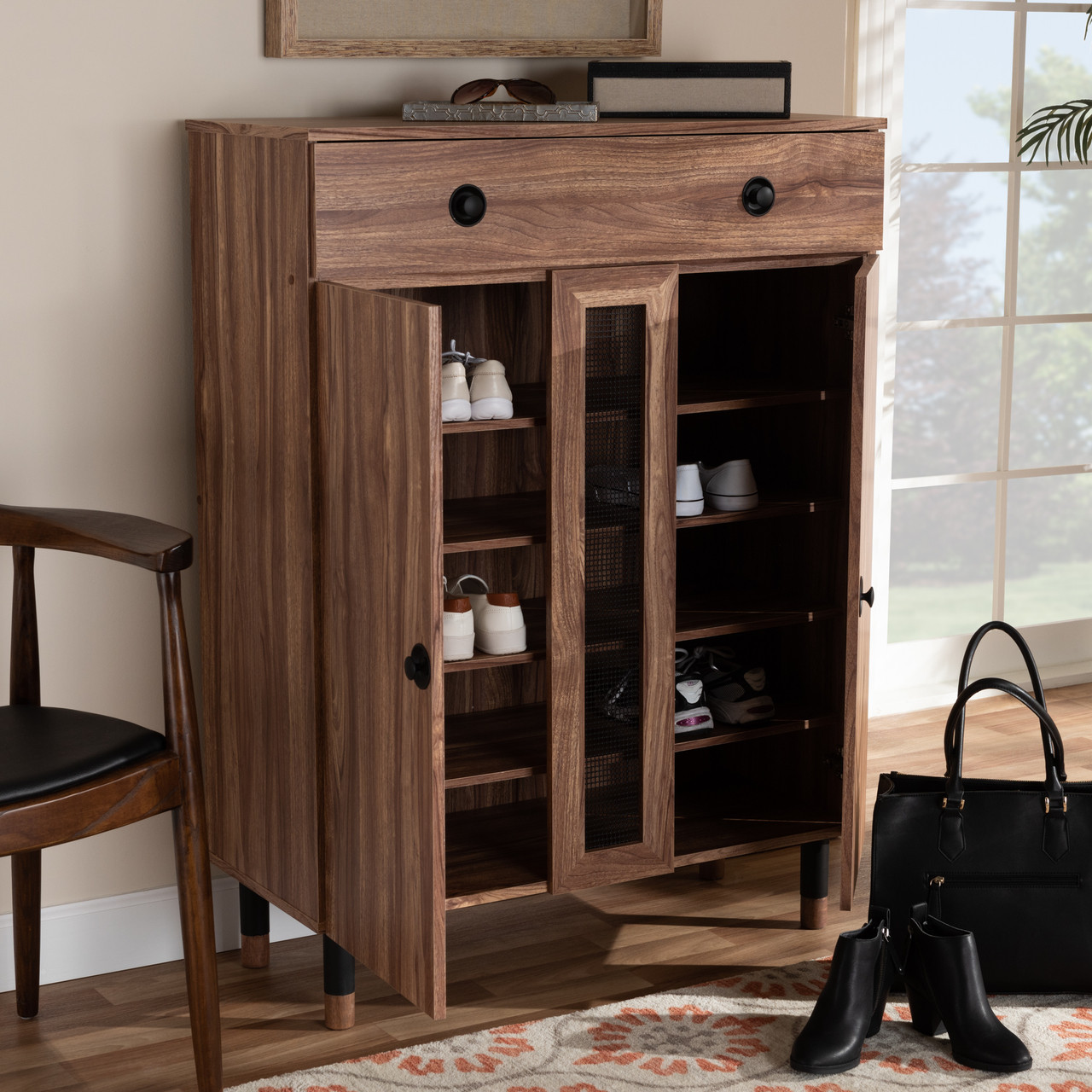 Baxton Studio Valina Modern and Contemporary 2-Door Wood Entryway