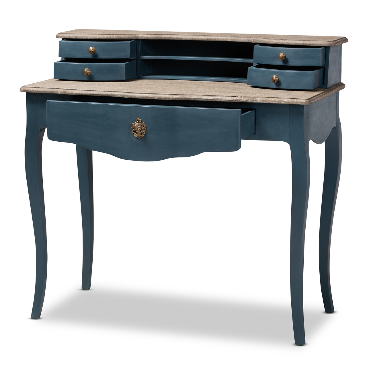 Baxton Studio Celestine French Provincial Blue Spruce Finished