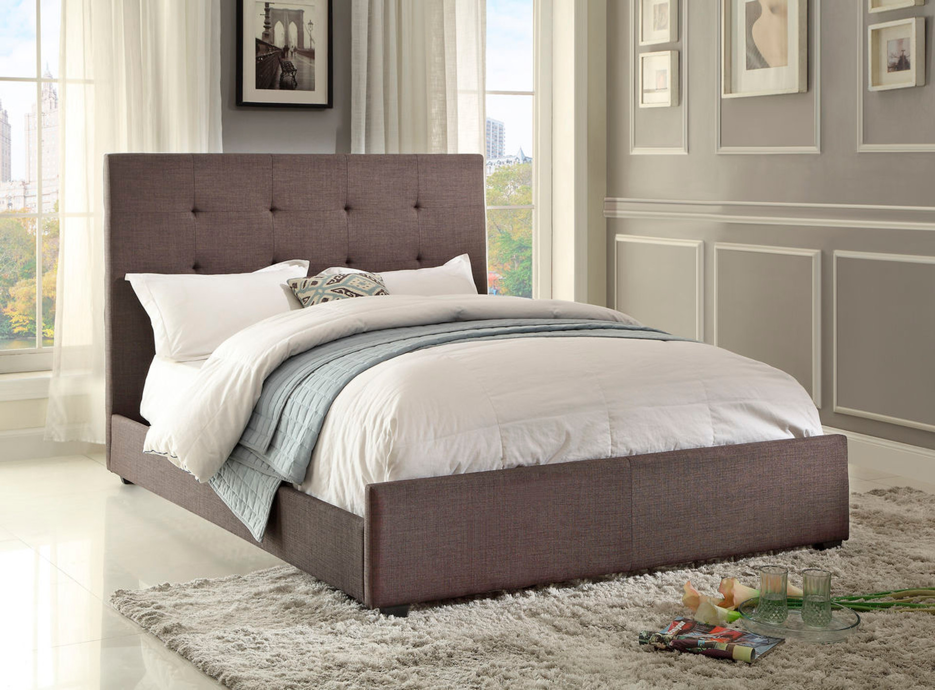 Homelegance Cadmus Upholstered Platform Bed
