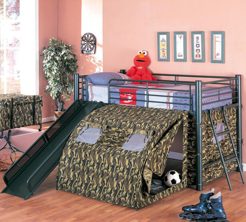 Coaster Oates Lofted Bunk Bed with Slide and Tent Image 1