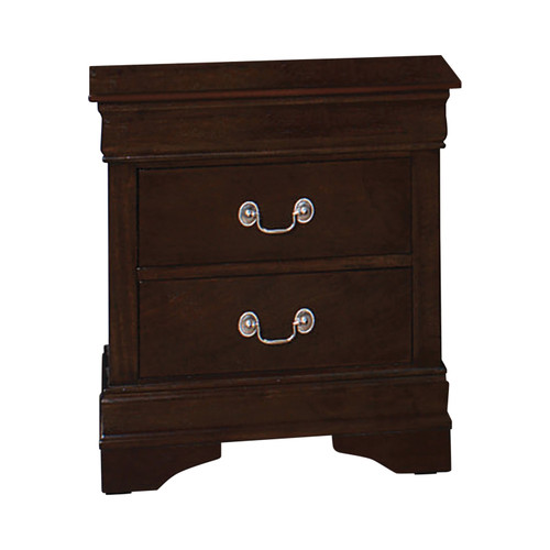 Coaster Louis Philippe Nightstand with 2 Drawers in Cappuccino