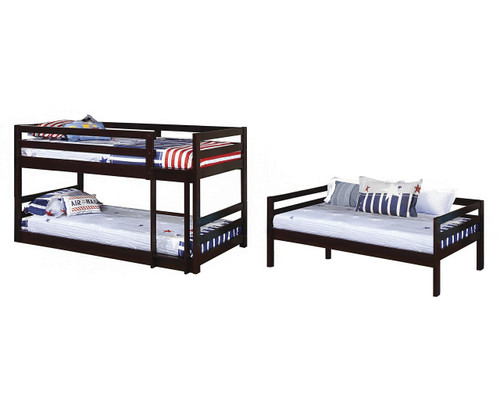 Coaster Sandler Triple Layer Bunk Bed with Cappuccino Finish 2