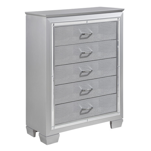 Homelegance Allura Modern Chest Silver with Touch-Engaged LED Lighting