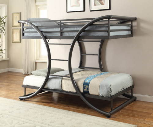 Coaster Stephan Twin Contemporary Bunk Bed in Gunmetal; Lifestyle