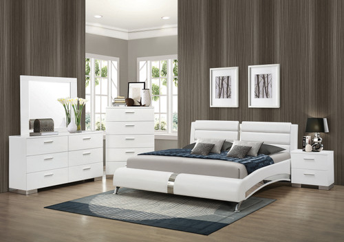 Coaster Felicity Modern Accent Bed in White; Bed Set Pictured (Not Included)