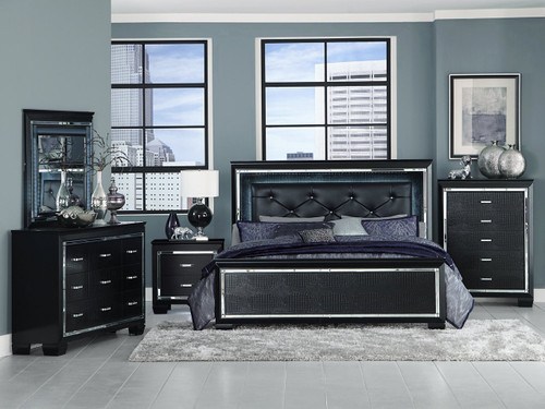 Homelegance Allura Collection 4 Piece Bedroom Set in Black