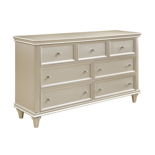 Homelegance Celandine Collection 7 Drawer Dresser in Silver