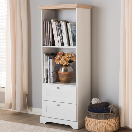 Baxton Studio Anna Modern and Contemporary Oak and White Two Tone