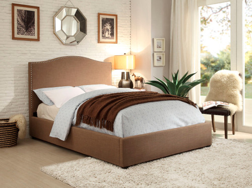 Homelegance Versailles Brown Buttoned Upholstered Bed