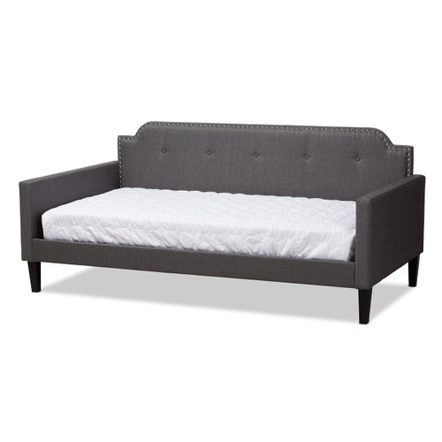 Baxton Studio Packer Modern and Contemporary Grey Fabric Upholstered Twin Size Sofa Daybed