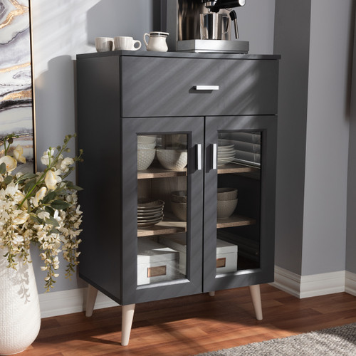 Baxton Studio Tannis Modern and Contemporary Dark Grey Finished