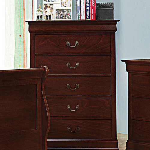 Coaster Louis Philippe Chest in Cherry; Lifestyle