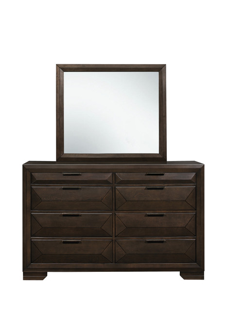 Homelegance Chesky Collection Dresser & Mirror in Espresso; Front View 