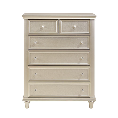 Homelegance Celandine Collection Chest in Silver; Front View 