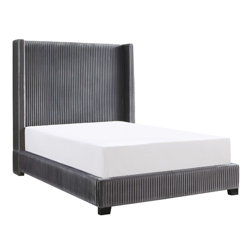 Homelegance Glenbury Collection Upholstered Bed in Gray