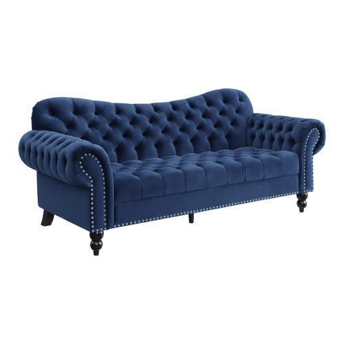 Homelegance Rosalie Collection Sofa in Navy Blue
