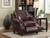 Coaster Princeton Rolled Arm Leather Recliner in Merlot; Lifestyle