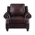 Coaster Princeton Rolled Arm Leather Recliner in Merlot; Front View 