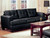 Coaster Fine Furniture Samuel Contemporary Leather Sofa in Black