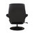 Coaster Barry Swivel Recliner in Black; Back View