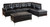 Homelegance Barrington Sectional Sofa in Black with Ottoman (Not Included)