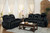 Homelegance Madoc Collection Reclining Sofa in Black and Madoc Loveseat in Black