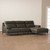 Baxton Studio Rabbie Modern and Contemporary Dark Grey Leather Right Facing Chaise 2-Piece Sectional Sofa
