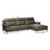 Baxton Studio Rabbie Modern and Contemporary Dark Grey Leather Right Facing Chaise 2-Piece Sectional Sofa