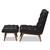 Baxton Studio Annetha Mid-Century Modern Black Faux Leather Upholstered Walnut Finished Wood Chair And Ottoman Set