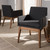 Baxton Studio Nexus Mid-Century Modern Walnut Wood Finishing Dark Grey Fabric Dining Armchair